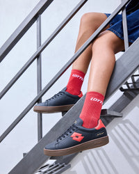 Women Lotto Autograph OG - Pure Black-Fiery Red Sneakers