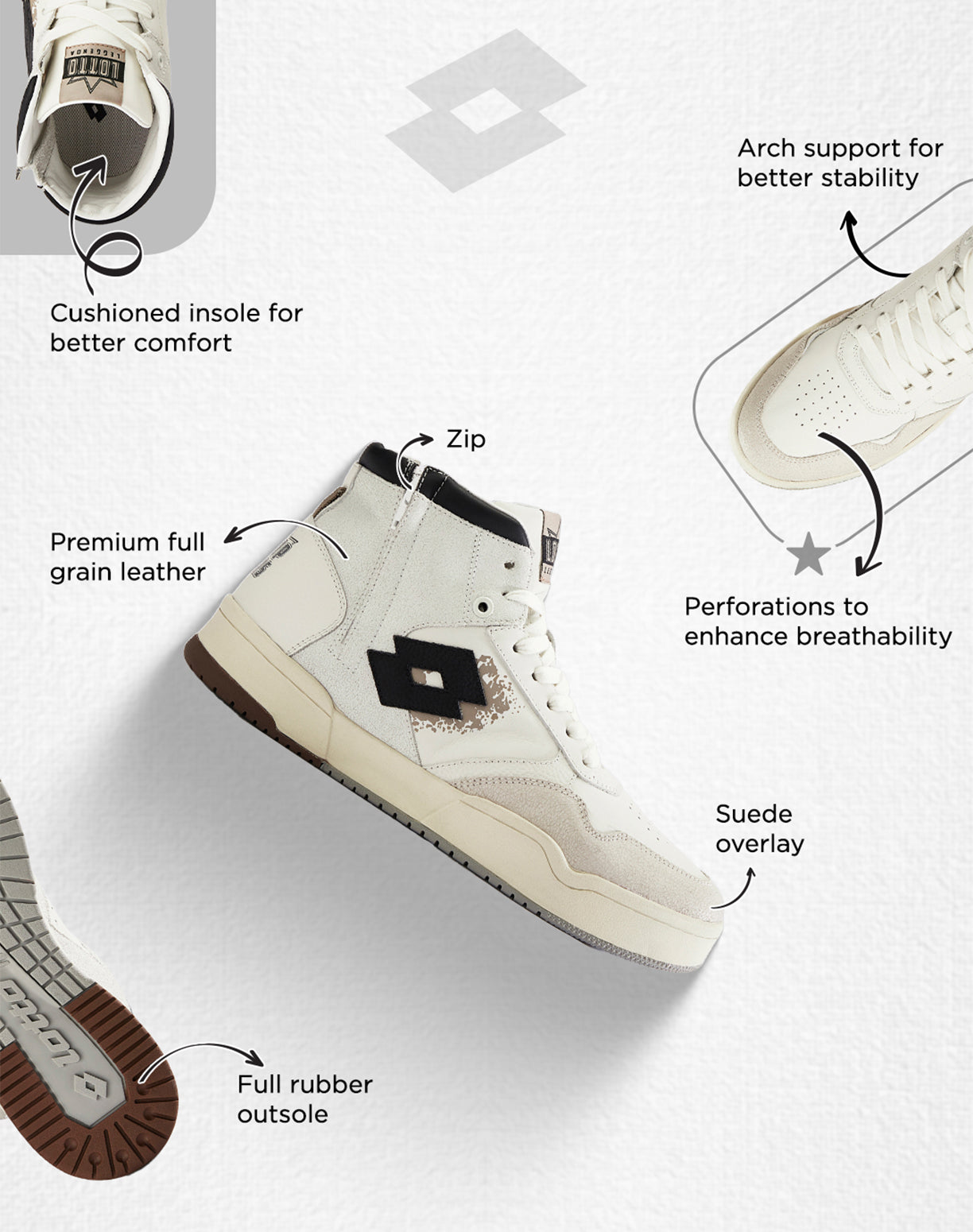 Hoop Star OG High - White-Fossil