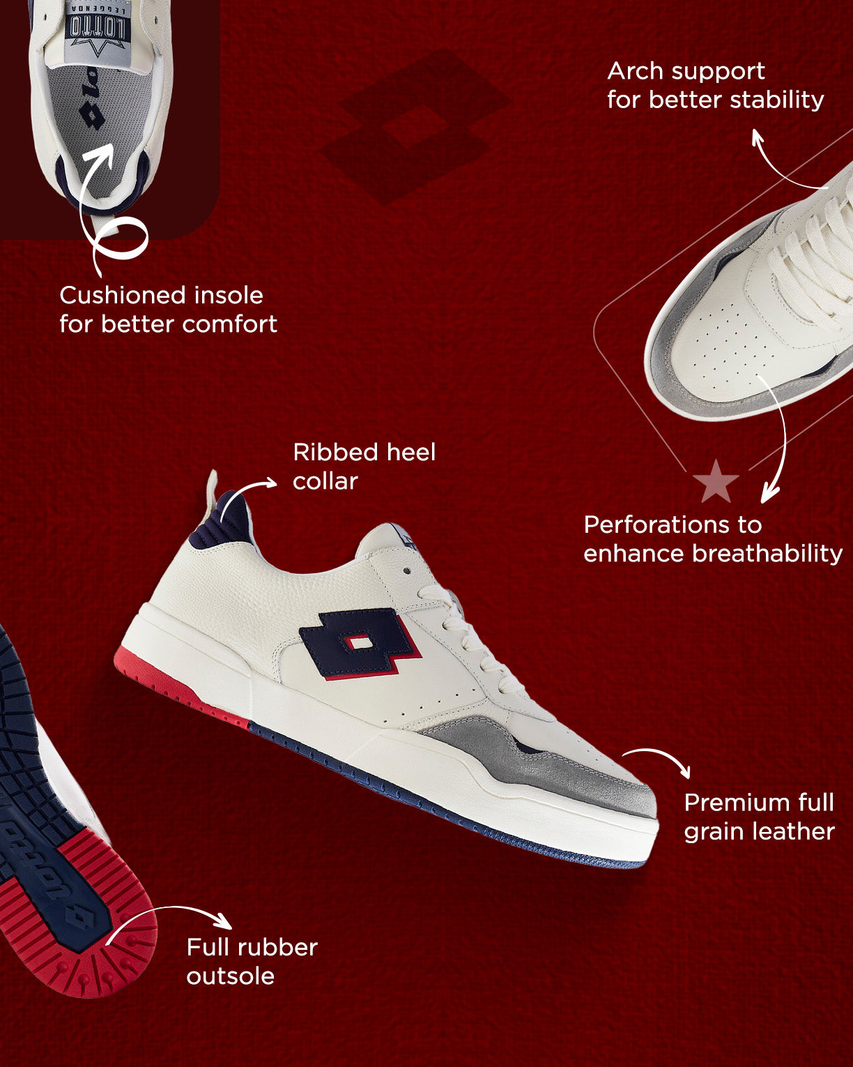 Hoop Star OG - Star White-Peacoat-Rococco Red