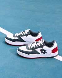 Men Lotto Hoop Star Citta - Star White-Rococco Red-Castlerock Sneakers
