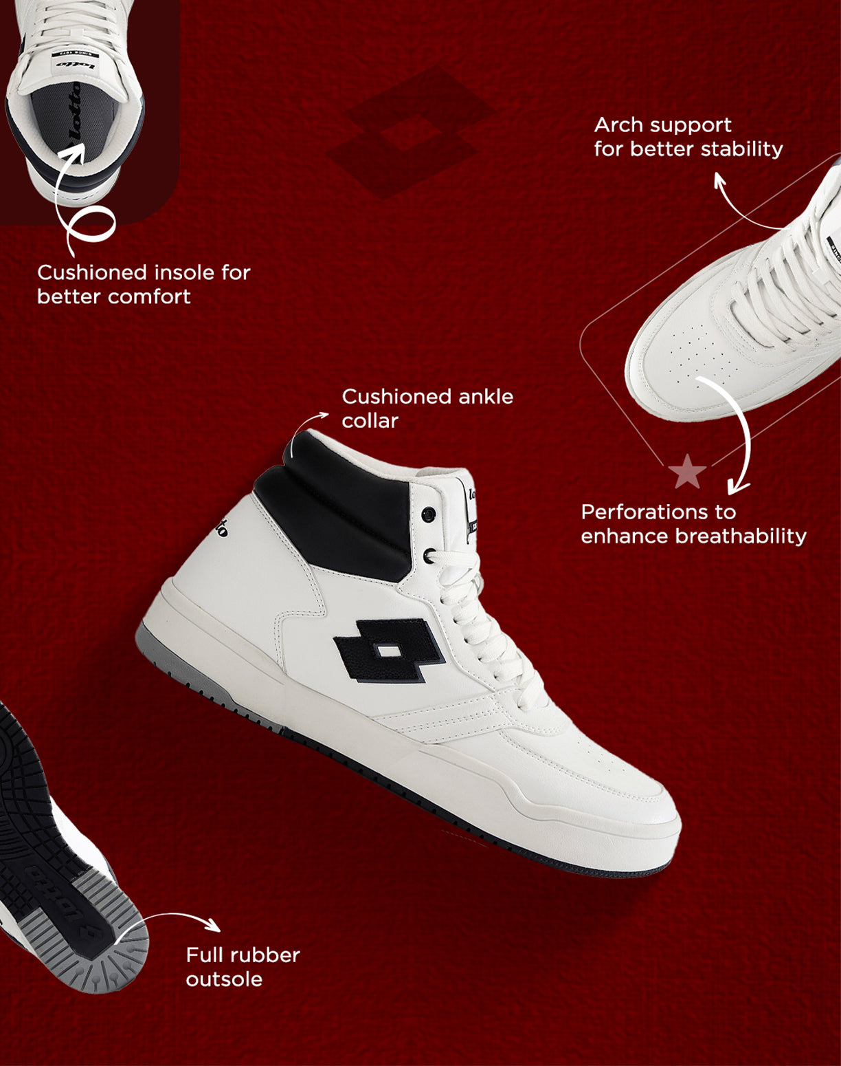 Hoop Star Citta High - White-Black Beauty