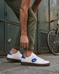 Men Lotto Autograph OG Slip-On - Pure White-Directoire Blue Sneakers