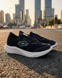 Women Lotto Oxyrun Slip On - Black Beauty Walking Shoes