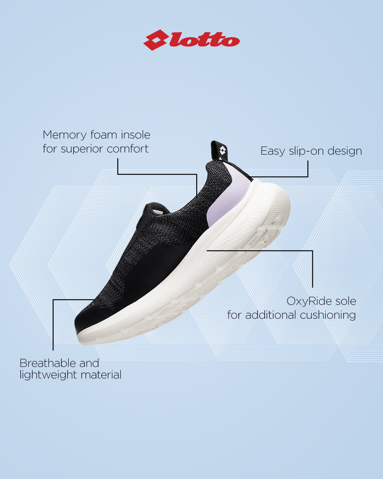 FloWalk Slip-on - Black Beauty-Star White-Purple Heather