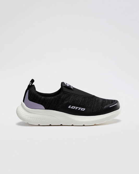 Women's Lotto FloWalk Slip-on - Black Beauty-Star White-Purple Heather