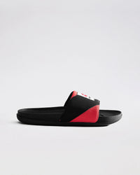 Men Lotto Enduro Strip - Black Beauty-Fiery Red Slides