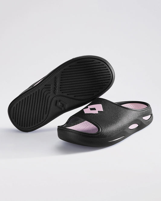 Women's Lotto Esotica Slide - Black Beauty-Light Lilac