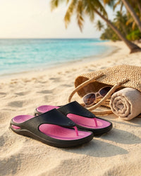 Women Lotto Esotica Flip - Black Beauty - Shocking Pink Slippers
