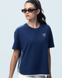 Women Lotto Courtline Colour Block Tee - Dark Blue T-shirts