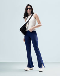 Women Lotto Play Flared Leggings - Medieval Blue Leggings