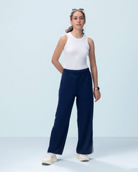 Women Lotto Courtline Wide Banded Pants - Navy Blue Pants