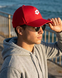 Unisex Lotto Essentials Baseball Cap - Cherry Tomato-Star White Caps