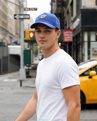 Unisex Lotto Essentials Baseball Cap - Regatta Blue-Radiant Yellow Caps