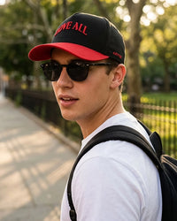 Unisex Lotto Love All Baseball Cap - Black Beauty-High Risk Red Caps