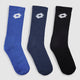 Courtline Socks 1.0 Assorted Mid-Crew - 3 Pairs - Black, Navy & Blue