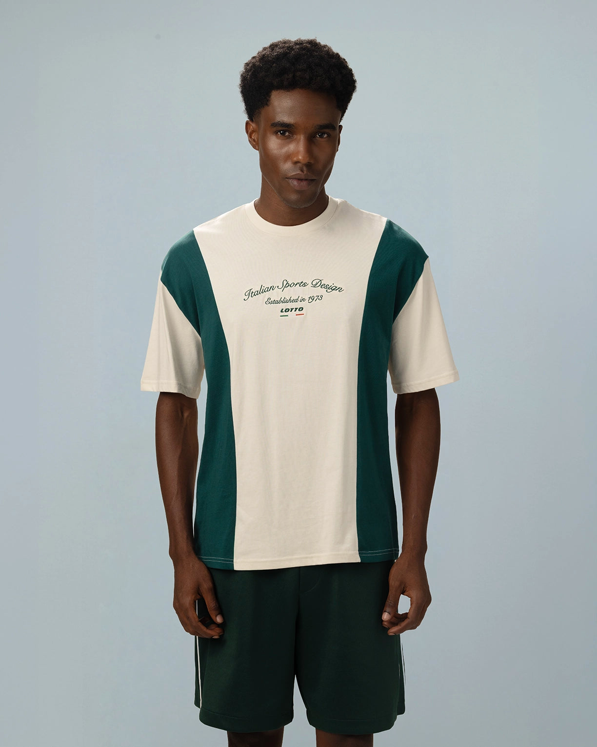 Men Lotto League Colourblock Tee - Birch T-shirts0