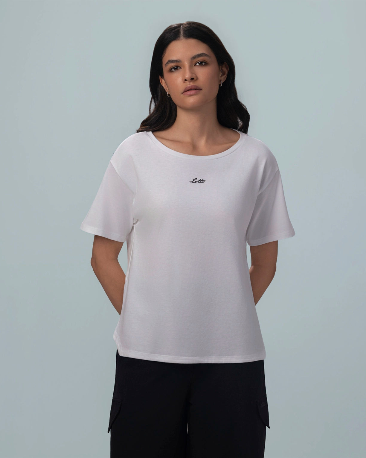 Women Lotto Street Play High Low Tee - Bright White T-shirts0