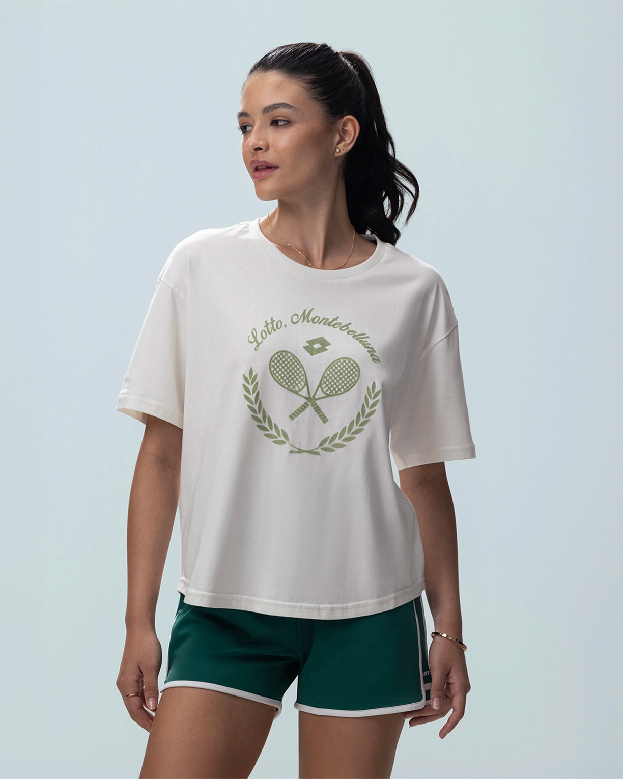 Courtline Flocked Tee - Star White
