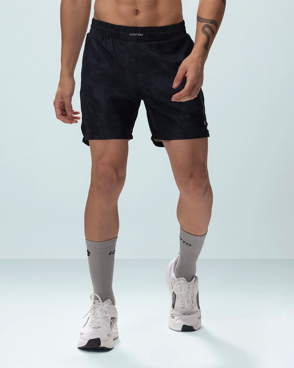 Men Lotto Play Camo Shorts - Grey Camo Shorts0