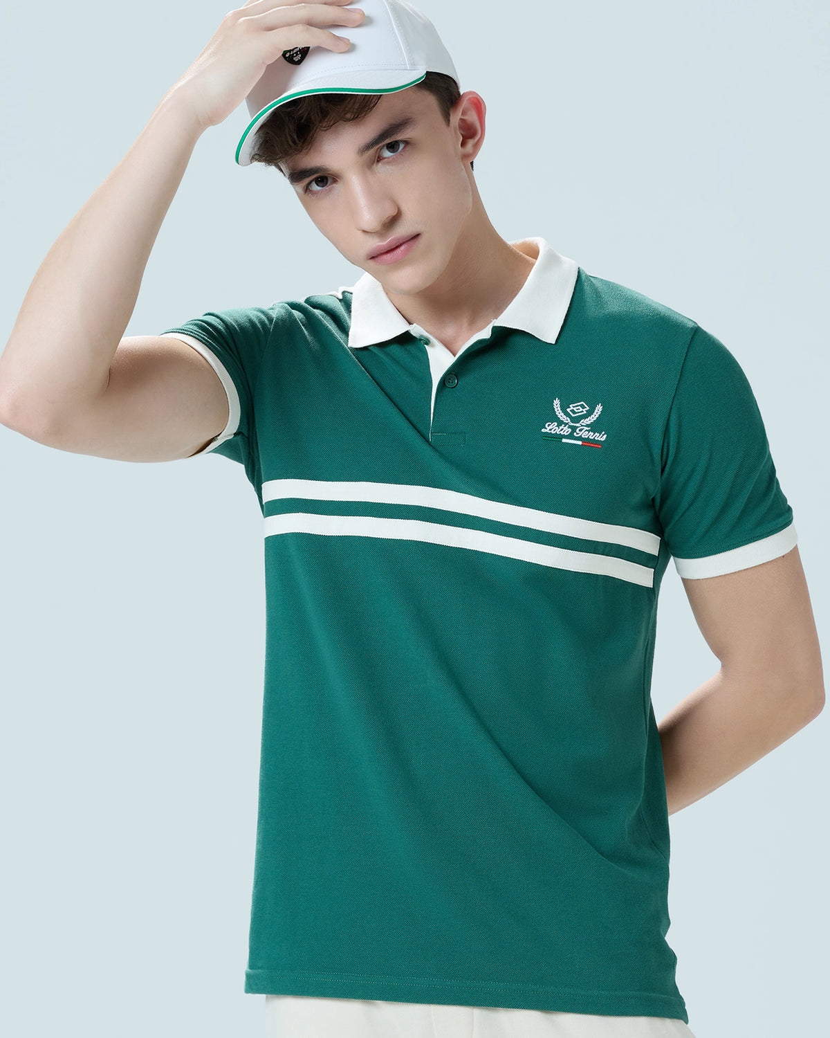 Men Lotto Courtline Polo - Dark Green T-shirts0