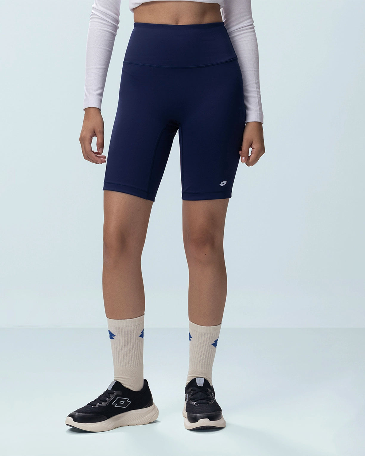 Women Lotto Play Biker Shorts - Medieval Blue 0