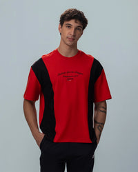 Men Lotto League Colourblock Tee - Molten Lava T-shirts