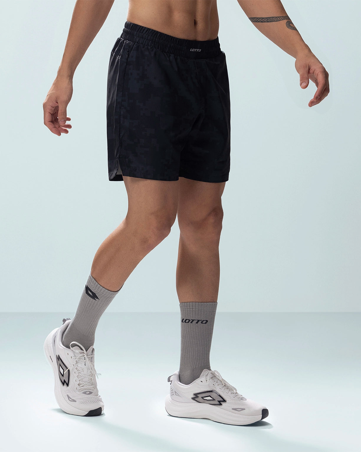 Men Lotto Play Camo Shorts - Grey Camo Shorts1