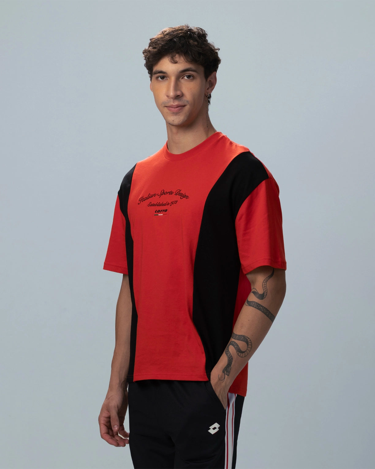 League Colourblock Tee - Molten Lava