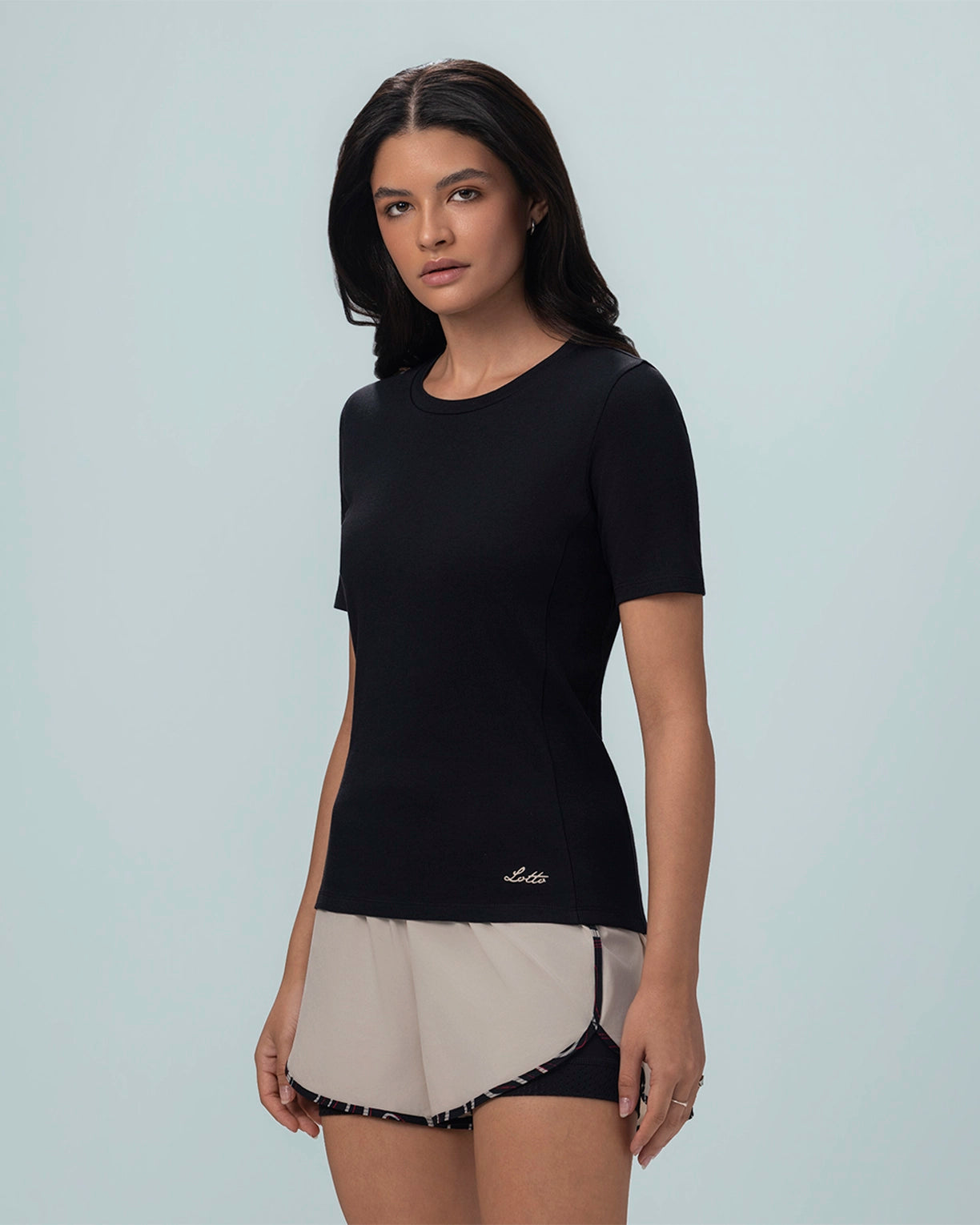 Women Lotto Street Play Rib Tee - Black Beauty T-shirts1