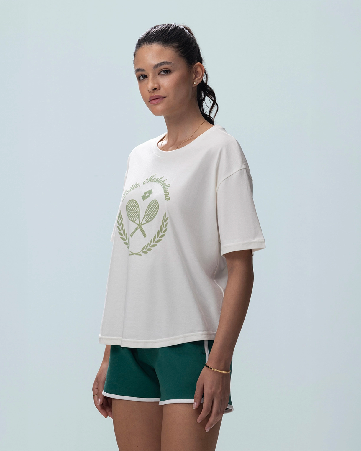 Courtline Flocked Tee - Star White