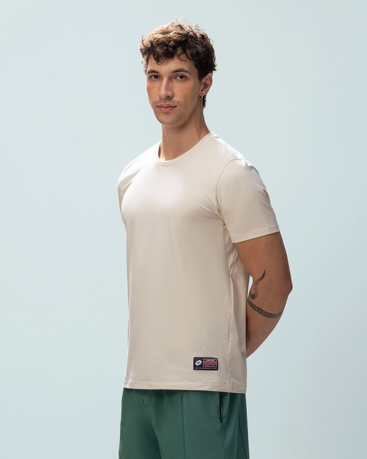 Men Lotto Patch Tee - Almond Milk T-shirts1