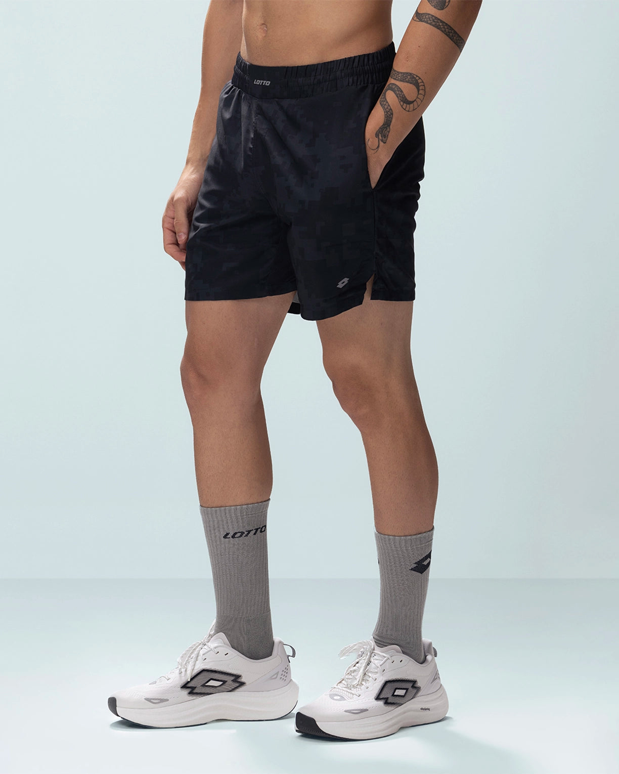 Men Lotto Play Camo Shorts - Grey Camo Shorts2