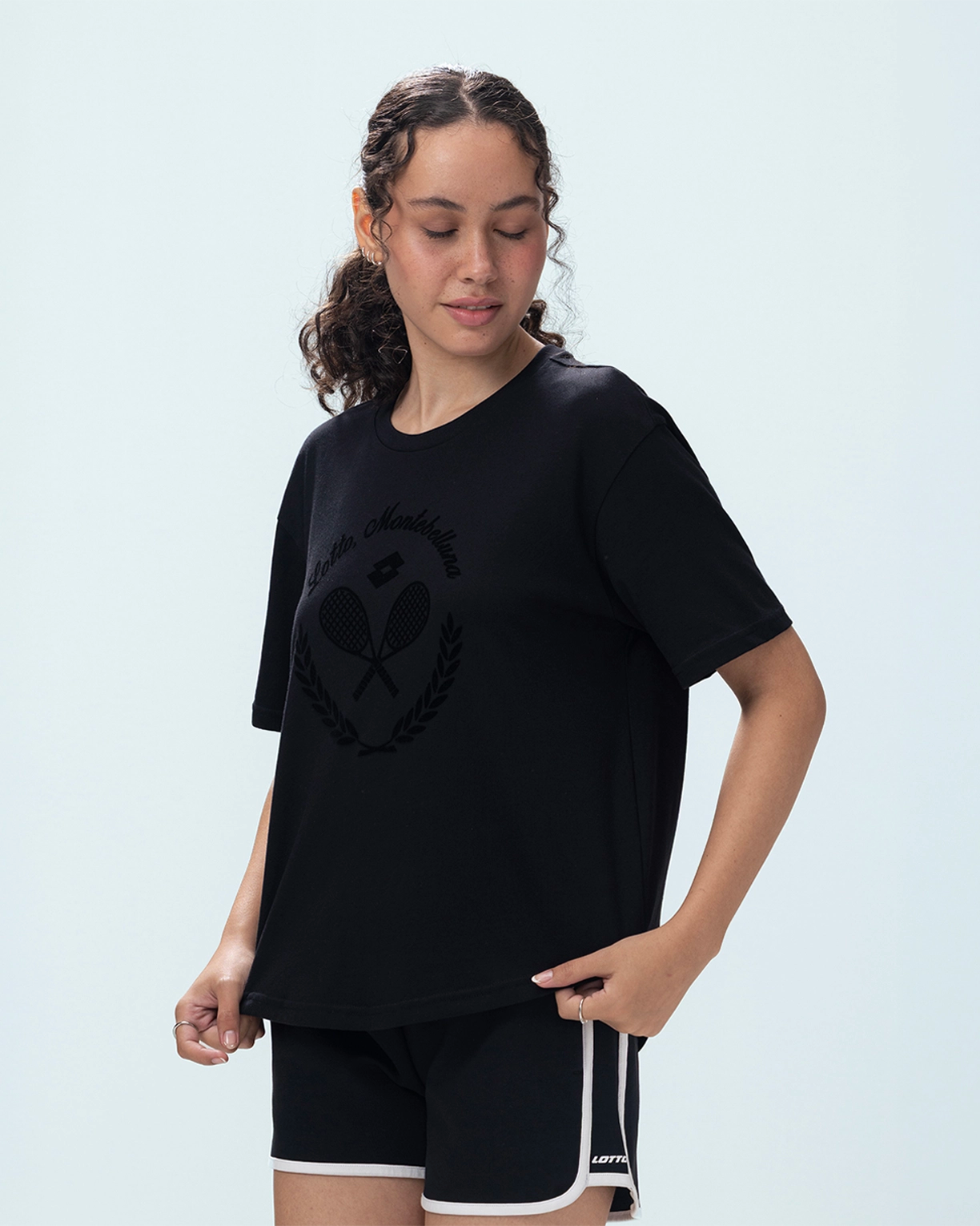 Courtline Flocked Tee - Black Beauty