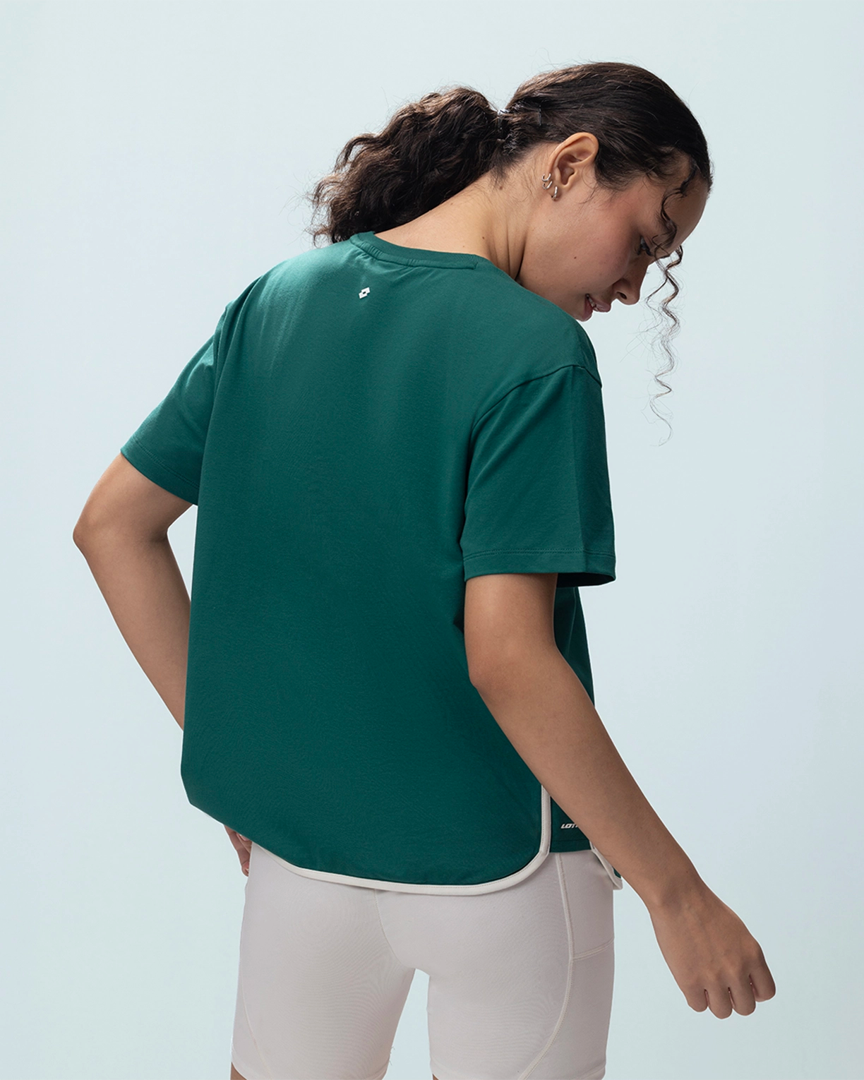 Women Lotto Courtline Colour Block Tee - Evergreen T-shirts2