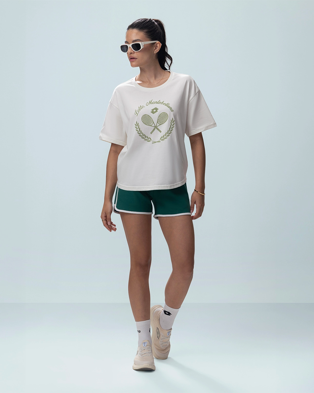 Courtline Flocked Tee - Star White