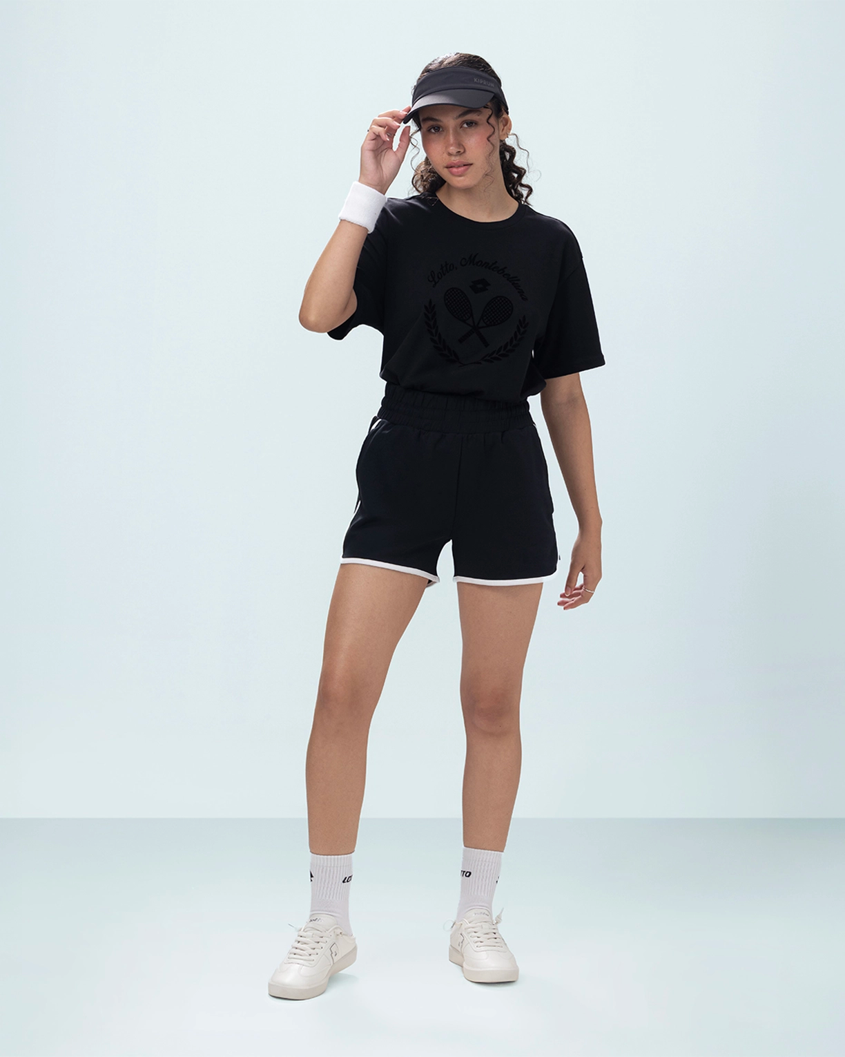 Courtline Flocked Tee - Black Beauty