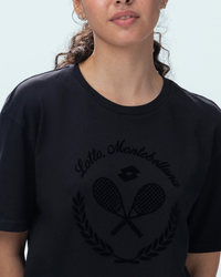 Women Lotto Courtline Flocked Tee - Black Beauty T-shirts 1