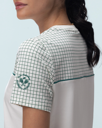 Women Lotto Courtline Checkered Colour Block Tee - Star White T-shirts 1