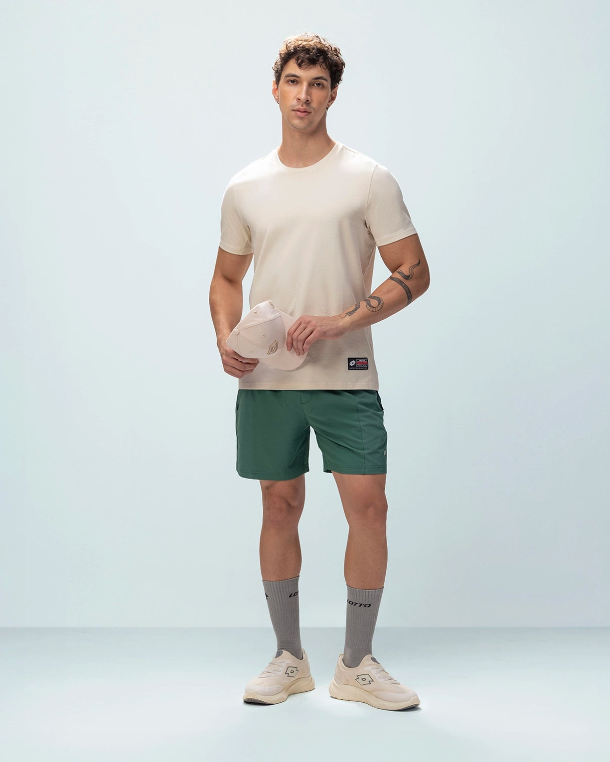 Men Lotto Patch Tee - Almond Milk T-shirts7