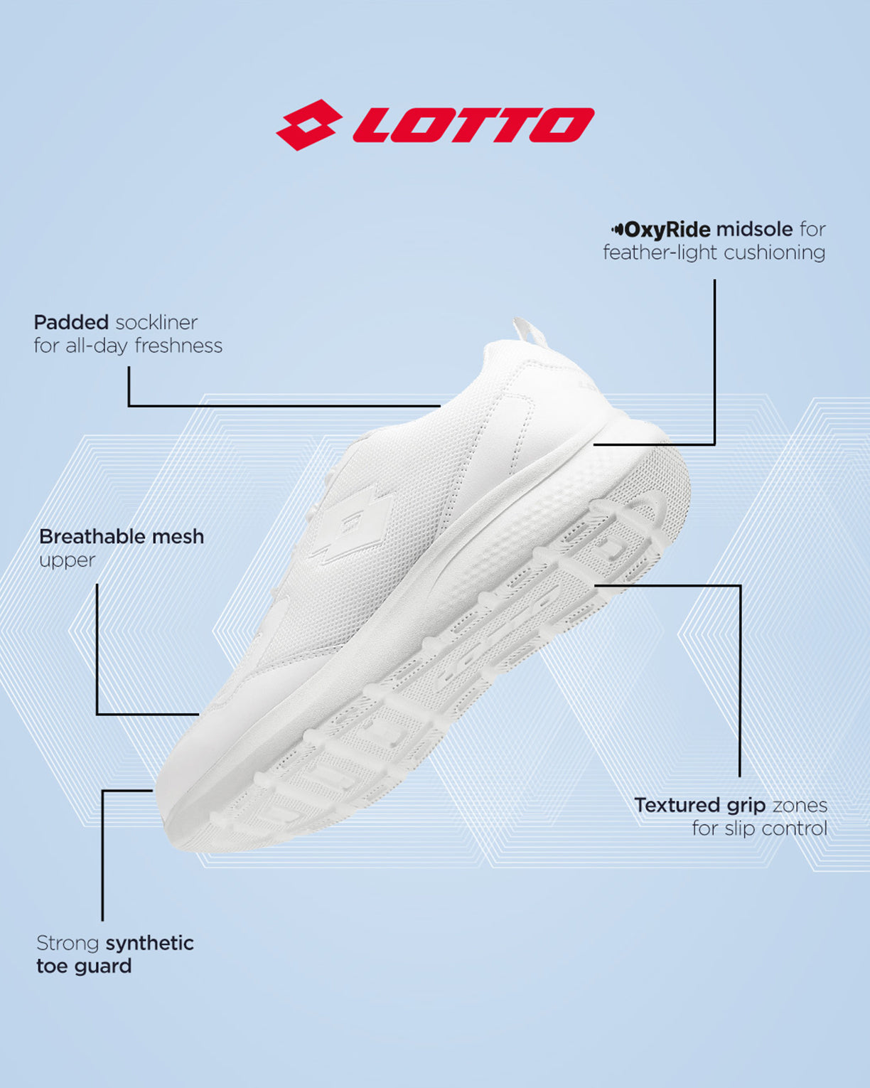 Unisex Lotto Ace - White School Shoes7