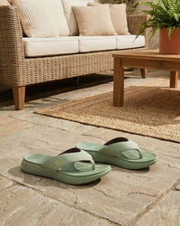 Women Lotto Evernote Strip - Matcha Green Slippers