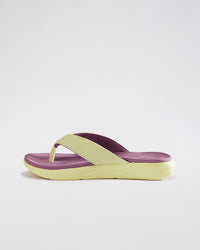 Women Lotto Evernote Strip - Butter Yellow Slippers 1
