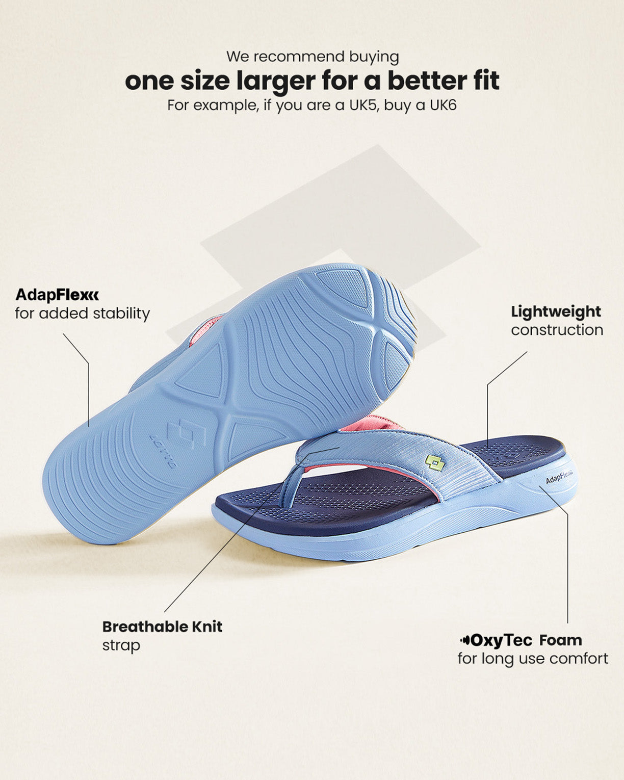 Women Lotto Evernote Strip - Powder Blue Slippers6
