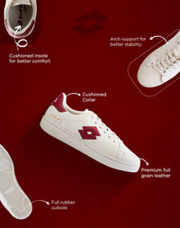 Women Lotto Autograph OG - Star White-Rhythmic Red Sneakers 1
