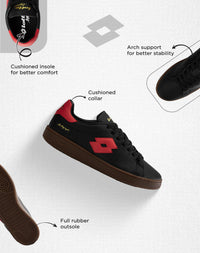 Women Lotto Autograph OG - Pure Black-Fiery Red Sneakers 1