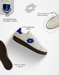 Men Lotto Autograph OG - Pure White-Directoire Blue Sneakers 1