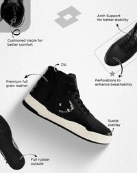 Men Lotto Hoop Star OG High - Black Beauty-Castle Rock Sneakers 1
