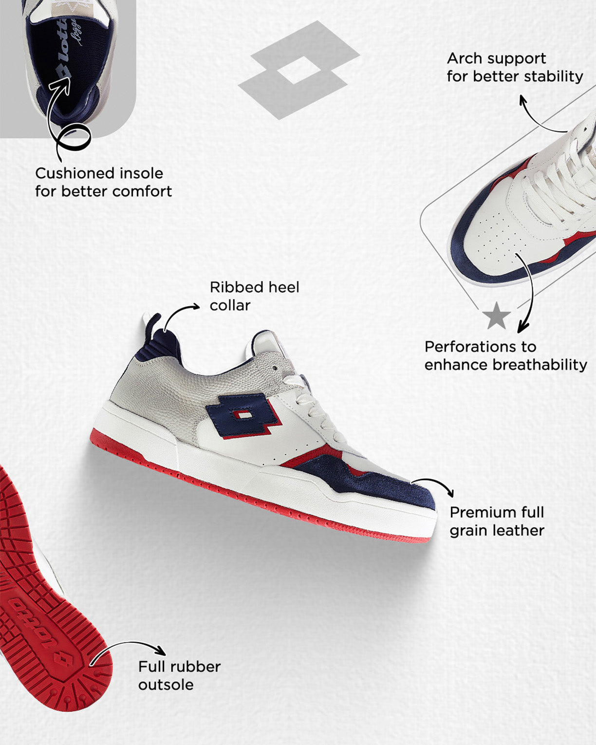 Hoop Star OG - Mood Indigo-Racing Red-Pure White