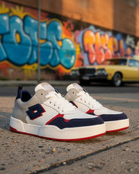 Men Lotto Hoop Star OG - Mood Indigo-Racing Red-Pure White Sneakers