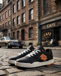 Men Lotto Hoop Star Citta - Black Beauty-Burnt Orange Sneakers